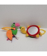 Tiny Love Baby Toys - Turtle Plush Mirror &amp; Parrot Bird Plush On Rings - $375.04 MXN