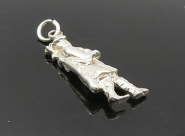 925 Sterling Silver - Vintage Petite Shiny Bagpipe Player Drop Pendant - PT6842 - $28.94