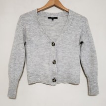 Quince Baby Alpaca Wool Cropped Button-Up Cardigan Light Gray Womens Small - £30.85 GBP