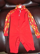 Sun Protection Zone Onepiece Swimsuit Zip front Long Sleeve Red &quot;Flames&quot; Size 2T - £11.26 GBP