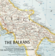 1962 The Balkans Italy Albania Map National Geographic Hungary 24.75 x 1... - $554.45 MXN