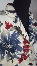 Alfred Dunner Women&#39;s Shirt 10 Floral Button Up Blue Red Silver Short Sl... - $13.94