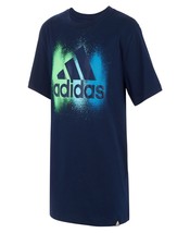 adidas Big Boys Short Sleeve Chest Graffiti T-Shirt Color Blue Size M - $42.00
