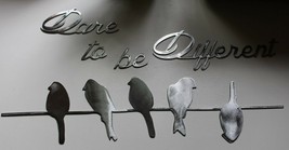 Dare to be different Silver Small Birds on a wire Metal Wall Decor - £28.08 GBP