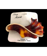 Vintage 1980s Hair Clip Barrette Accessory Tortoise Shell Look Wave NEW ... - $27.80