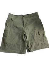 Orvis Mens Tech Cargo Shorts Size 36 Khaki Green Stretch Comfort Media Storage - £22.68 GBP