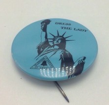 Vintage Statue of Liberty Pinback Lapel Pin Dress the Lady Telephone Pioneers - $18.10