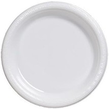 White 10 Inch Plastic Dinner Plates 20 Per Pack Tableware Decorations Supplies - £28.67 GBP