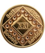 NA Gold Plated Crystallized Medallion Year 1 - 40 Light Colorado Topaz C... - €16,37 EUR
