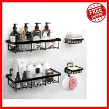 4-Pack Stainless Steel Shower Caddy Set with Hooks - Rust-Resistant Storage - $590.32 MXN