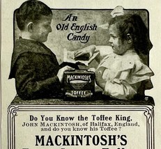 1904 Mackintosh Extra Cream Toffee Advertisement Candy Ephemera 4 x 2.25&quot; - $19.99