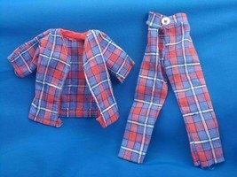 Vintage Barbie Ken Sleeper Set Pajamas Plaid Shirt Pants PJs - $14.38
