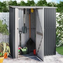 vidaXL Large Anthracite Galvanized Steel Garden Shed - Durable & Spacious - $6,757.19 MXN
