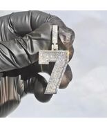Diamond Number 7 Pendant, Sterling Silver, Personalized - $108.00