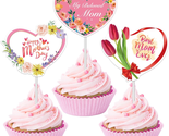 Happy Mother&#39;S Day Cupcake Toppers 24 Pack Best Mom Ever Cake Topper Cup... - $11.69