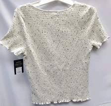 Girls size XL(14-16) Short Sleeve Smocked Top Shirt White Daisy Floral image 3