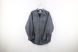 Vintage 50s 60s Big Mac Mens XL Distressed Work Mechanic Button Shirt Gray USA - £47.44 GBP