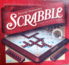 Vtg Scrabble Deluxe Turntable Edition Crossword Game Complete 2001 Parke... - $49.45