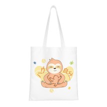 Orange And Yellow Simple Cute Sloth Hug Me Funny Canvas Bag - £15.46 GBP
