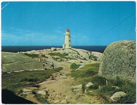 Postcard The Lighthouse At Beautiful Peggy&#39;s Cove Nova Scotia 5 1/2&quot; x 7&quot; - £3.88 GBP