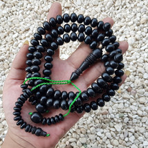 9x12 MM Borneo Black Ebony Islamic Tasbih 99 Dhikr Beads Muslim Misbaha Rosary - £45.81 GBP