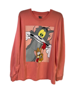 Tom And Jerry Womens Casual Top Multicolor Long Sleeve Scoop Neck Boyfri... - £14.83 GBP