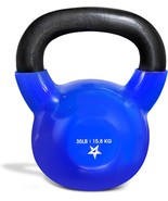 Yes4All 35 Pound Kettlebell Vinyl Coated Cast Iron Gym Weights Fitness D... - $59.39