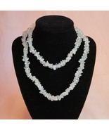 Natural Clear Quartz Chip Statement Necklace Natural Stone Jewelry - £14.15 GBP