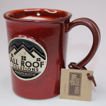 JJ Potts Handmade Red Coffee Tea Mug Made In America All Roof Solutions Company - $12.36