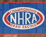 NHRA Racing Flag 3x5 ft Blue Banner National Hot Rod Association Man-Cave - £12.63 GBP
