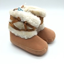 Itaar Baby Girls Winter Boots Soft Sole Faux Fur Lined Faux Suede Brown 9-12M - £7.78 GBP
