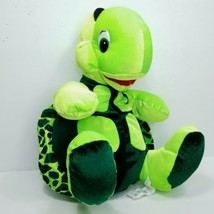 Turtle Plush Classic Toy Stuffed Spotted Florescent Green Plastic Eyes 13" Soft  - $19.79