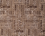 International Cities City Names on Tan Waverly Home Decor Fabric by Yard... - $9.97