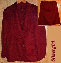 Sears Polyester Burgundy Red Ladies 2 piece Suit SZ-18 - $22.99