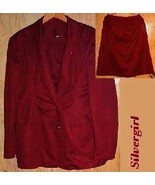 Sears Polyester Burgundy Red Ladies 2 piece Suit SZ-18 - £18.49 GBP