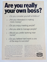 June 1970 Texaco Service Station Opportunity print ad Become a Texaco De... - $9.69