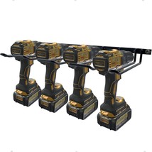 Drill Holder, Power Tool Organizer, Wall Mount 4 Cordless Metal Shelf Holder, - £26.89 GBP