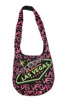 Robin Ruth Welcome To Fabulous Las Vegas Neon Hobo Shoulder Bag Canvas NWT - £20.92 GBP