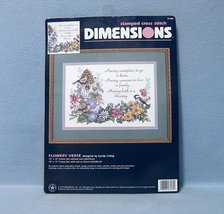 Dimensions Flowery Verse Cyndy Callog Stamped Cross Stitch Kit #3160 NIP - £6.27 GBP