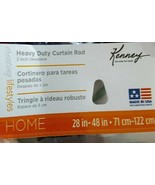 NEW Kenney heavy duty Curtain Rod with 2 Inch Clearance 28 to 48 inch white - $4.95