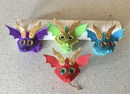 Set of 4 Dragon Themed Party Favors/Ornaments Squeezum/Kissers - Bright Colors - £7.71 GBP