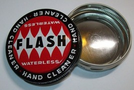 Flash Vintage Tin Lithograph Advertising Red &amp; Black 1950&#39;s Cleaner NOS Empty - £10.09 GBP