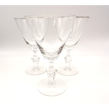 Delight by Tiffin-Franciscan Water Goblet Platinum Trim Set of 3 Vintage 6.5&quot; - $32.66