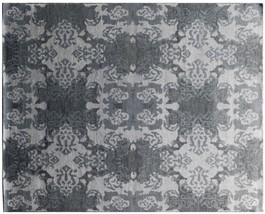 8x10 Gray Modern Handmade Venetian Italian Inspired Design Viscose Rug - £1,175.54 GBP