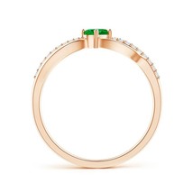 ANGARA Lab-Grown Ct 0.29 Emerald Criss Cross Ring with Diamond in 14K Gold - £538.05 GBP