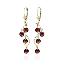 Galaxy Gold GG 14K Solid Gold 4.95 Carat Natural Garnet Curved Dangle Earrings - - $825.43