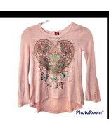 Girl&#39;s Arizona Jean Co. Pink Heart and Butterfly Long Sleeve Sweater Med... - £5.29 GBP