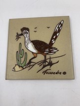 Cleo Teissedre Roadrunner Southwestern Ceramic Tile Trivet Wall Art - £9.38 GBP