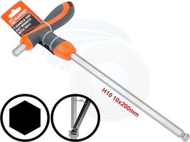 10mm T-Handle Hexagon Torque 6 Point Hex Key CRV Screwdriver Wrench - £7.16 GBP