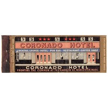 Vintage Matchbook Cover Coronado Hotel Worcester MA 1930s full length AA Brigham - £11.89 GBP